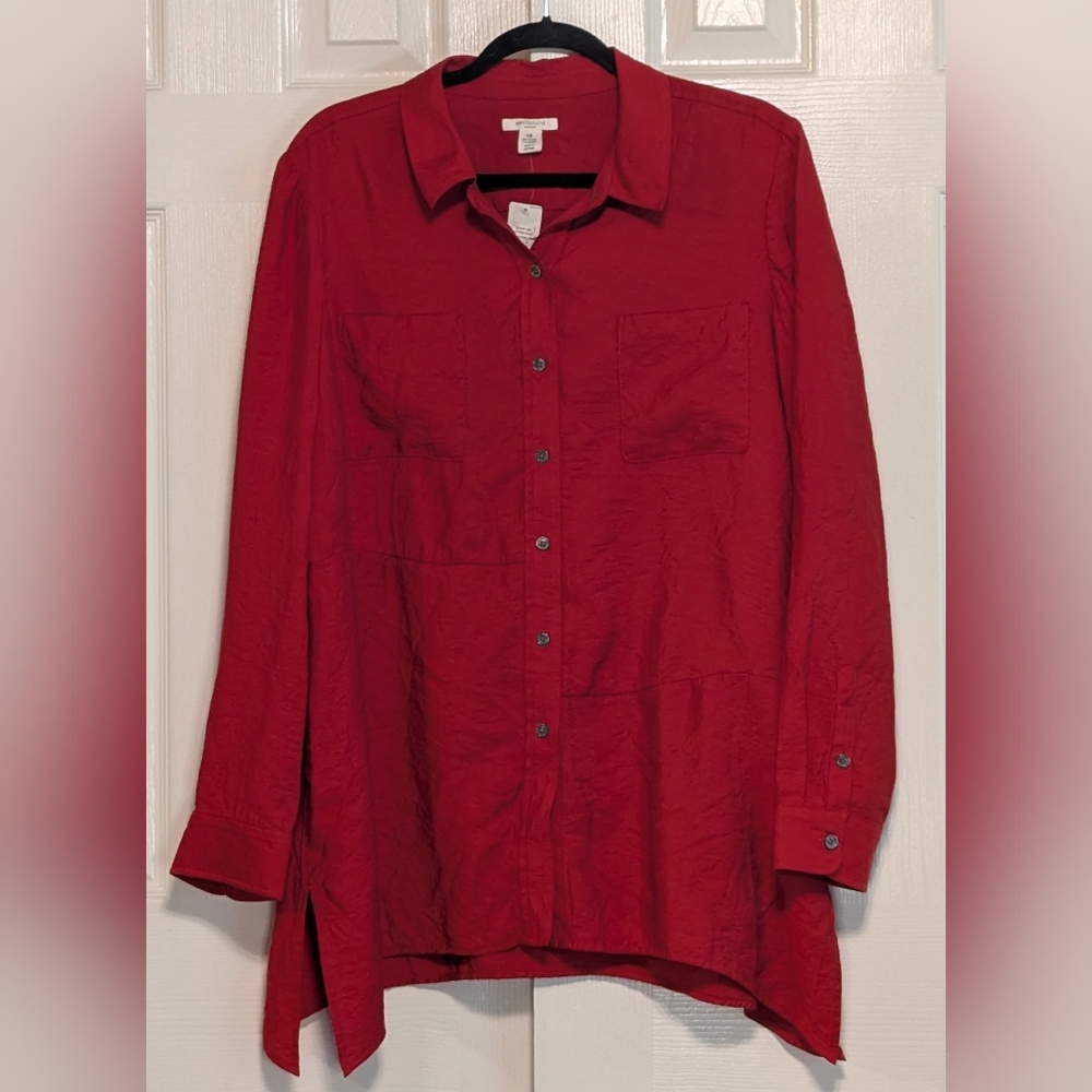 Westbound Red Women's Button-Up Shirt